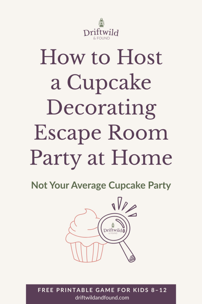 Cupcake decorating escape room party for kids — free printable birthday game.