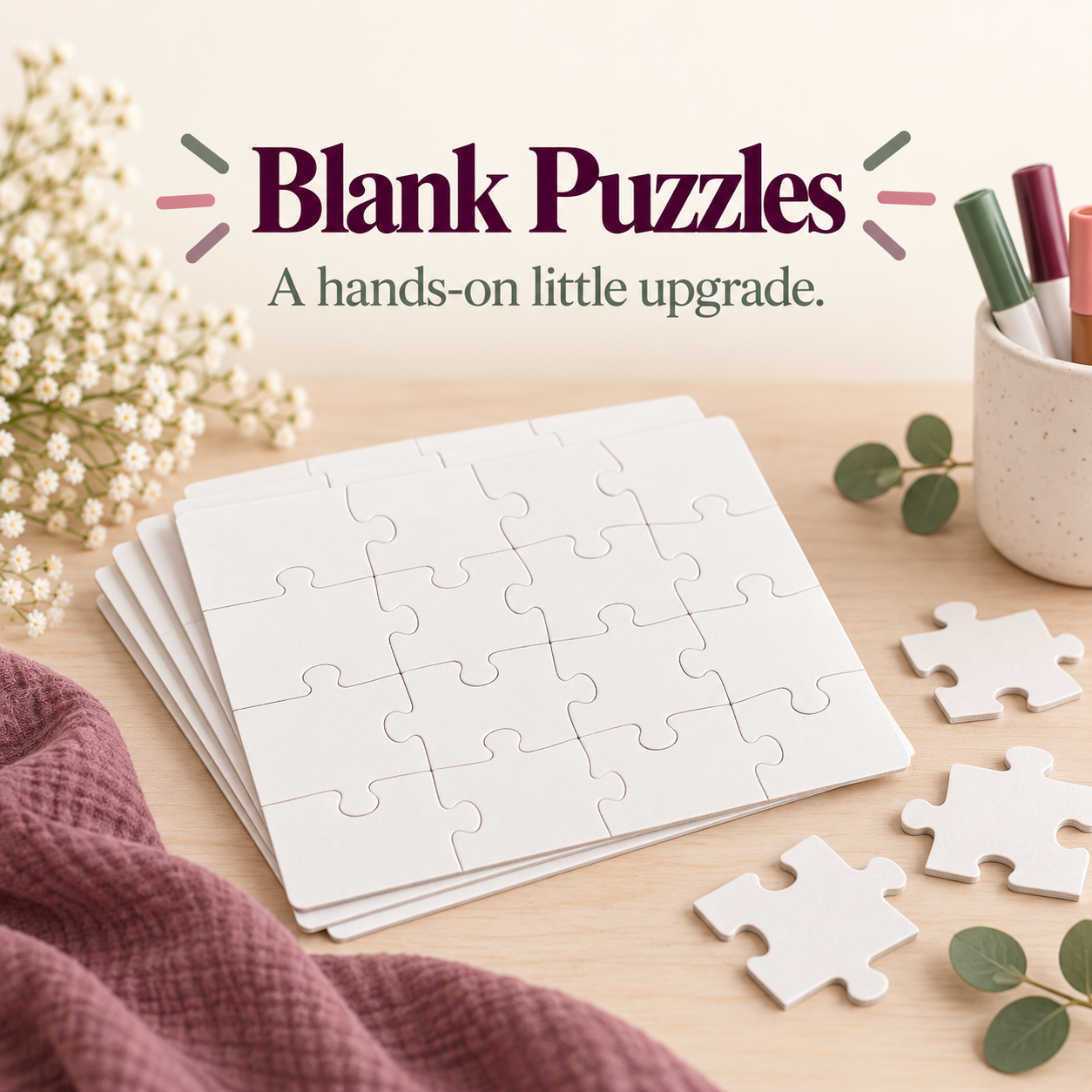 Blank puzzles for a hands-on adventure upgrade