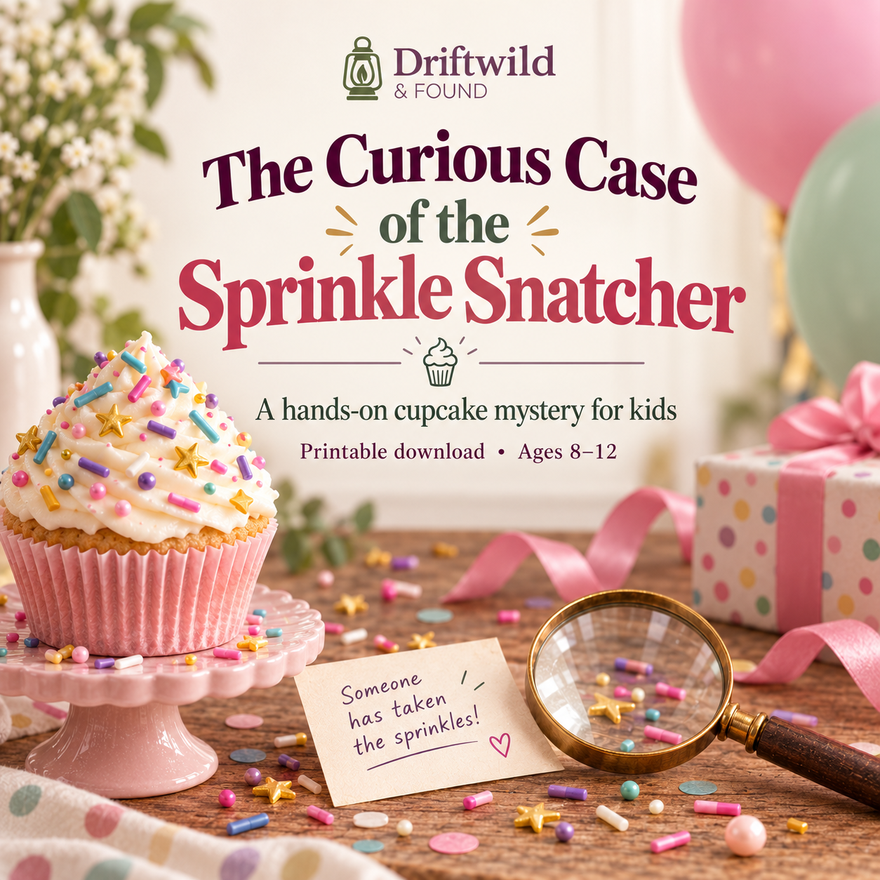 The Curious Case of the Sprinkle Snatcher printable cupcake mystery for kids ages 8 to 12